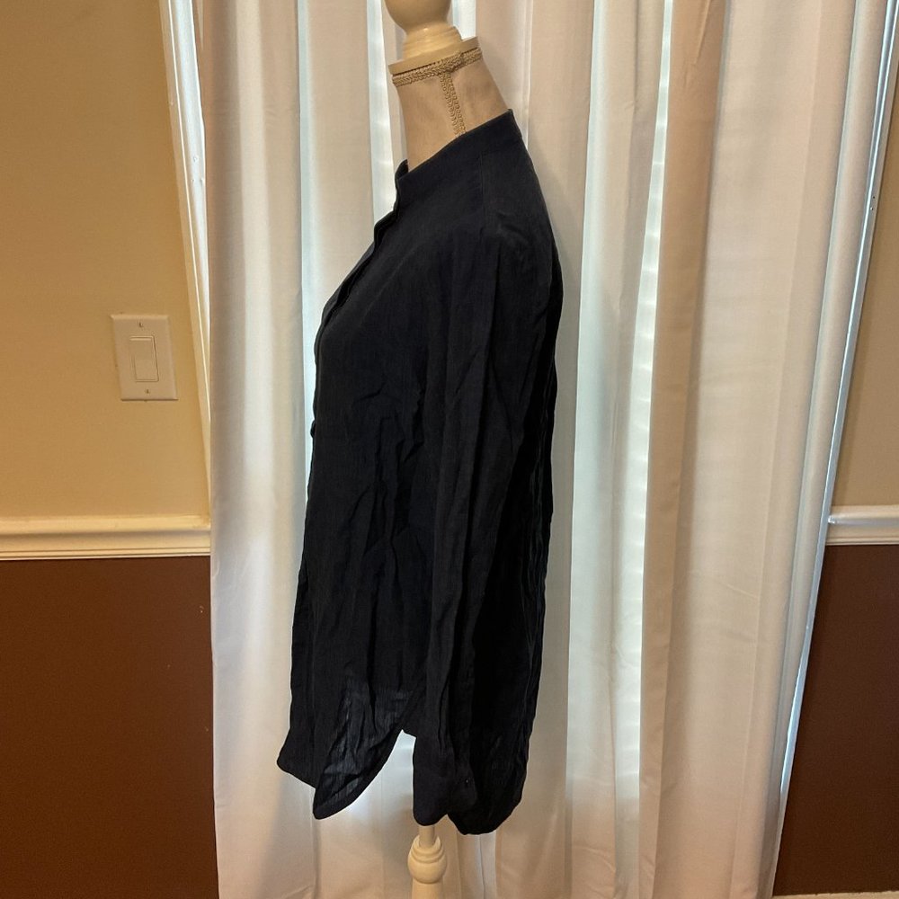COS Chambray Dress US 8 Blue Long Sleeve Tunic Style Half Button - Picture 5 of 9